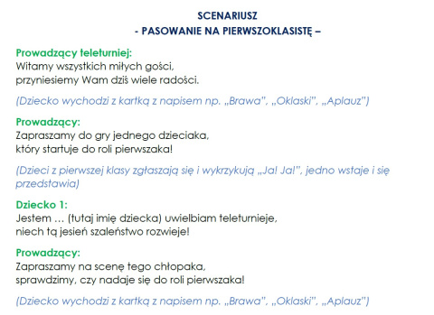 Pasowanie na pierwszaka Pasowanie na pierwszaka