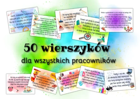 50 wierszyków dla wszystkich pracowników przedszkola, szkoły (PDF)
